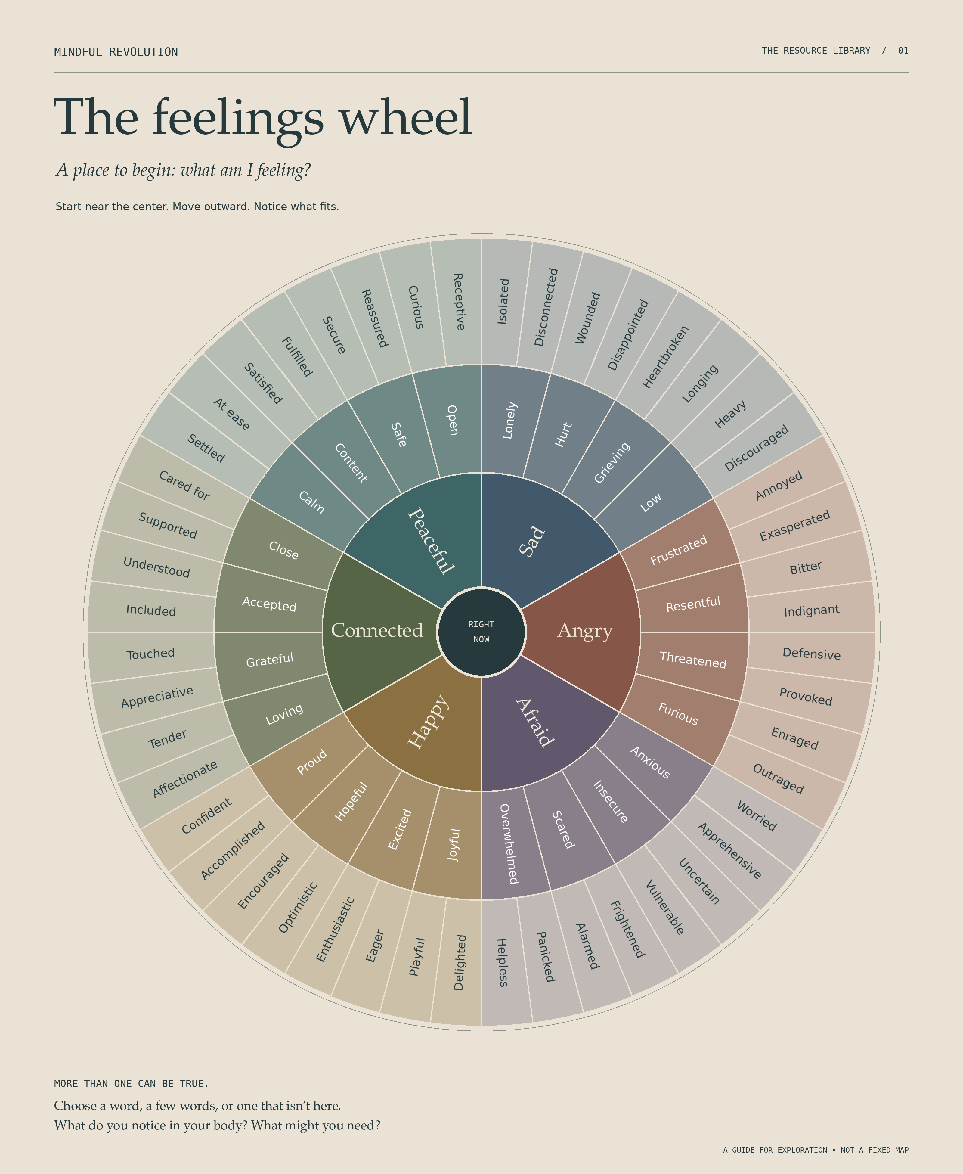 Preview of the Mindful Revolution feelings wheel